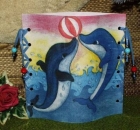 Lantern made of laminated motif for tealight - Wasserspiele