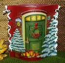 Lantern made of laminated motif for tealight – Tür