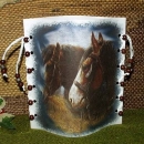 Folienwindlicht für Teelicht - Pferde