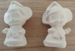 Weihnachtsmäuse im 2er-Set - je 9 x 6 cm - Schrühware