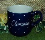 RKT - Namens-Tasse - Ein-Punkt-Blau – Clemens