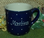 RKT - Namens-Tasse - Ein-Punkt-Blau – Martina