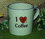 Keramik-Tasse  - Becher mit Wunschname – Motiv: 2 x I love Coffee