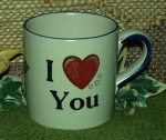 Keramik-Tasse  - Becher mit Wunschname – Motiv: 1 x I love You