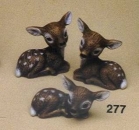 Rehe im 3er-Set – je 5 x 5 cm – Schrühware