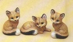 Füchse – 5 cm hoch / lang – 3er-Set – schrühware