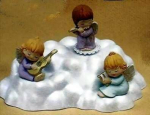 Musik-Engelchen im 3er-Set (ohne Basis) – je ca. 5 cm – Schrühware
