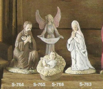 SCIOTO-Krippe – groß – Heilige Familie mit Engel – 16,5 cm hoch – Schrühware