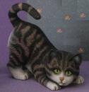 Katze lauernd - klein – Schrühware