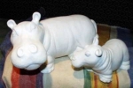 Nilpferd – groß – 20 cm lang - Schrühware