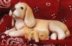 Hundemutter mit Jungen – 23 cm lang - Schrühware