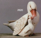 Gans mit Jungem – 23 cm hoch – Schrühware