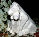 Kuh mit Jungem – klein – 10 cm hoch – Schrühware – Sonderangebot