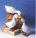 Gänse im 3er-Set – 20 cm hoch / 30 cm lang – Schrühware
