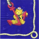 s0014 - Teddy im Anker - Servietten - Packung - 20 Stück