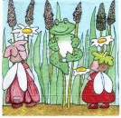 s0829 – Frosch – Elfen -  Serviette 33 x 33 cm - Restbestand - Stückpreis
