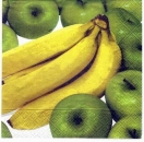 s1167 - Apfel und Bananen - Servietten - Packung - 20 Stück