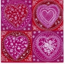 s3057 - Lace Hearts - red - Servietten - Packung - 20 Stück.