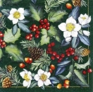 s3782 - Winter Flora - green - Servietten - Packung - 20 Stück