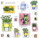 s4106 - Cooking with Herbs - white - Servietten - Packung - 20 Stück