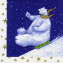 s4218 - S-Xmas Bear III - weiß - Servietten - Packung - 20 Stück