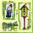 s4266 -  Birdhouse - green - Servietten - Packung - 20 Stück