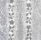 s4342 - Damask Flowers - silver - Servietten - Packung - 20 Stück