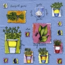 s4417 - Cooking with Herbs - blue - Servietten - Packung - 20 Stück