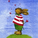 s4538 - Louve you Hase - blau - Servietten - Packung - 20 Stück