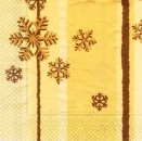 s4704 - Schnee-Kristall - gelb/braun - SCHWEIZ - Servietten - Packung - 20 Stück