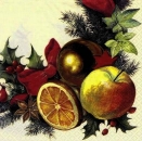 s4996 - Weihnachtskranz - cream - Servietten - Packung - 20 Stück