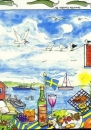 s4x0209 - Grillfete - Schweden - Servietten - Packung - 20 Stück