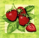 s4x0296 - Erdbeeren - Servietten - Packung - 20 Stück