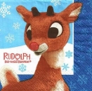 s4x0979 - Rudolph 25 x 25 cm- USA – Rarität – Servietten - 2lagig - Packung - 16 Stück