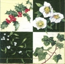 s5073 - Flowers & Leaves - green - Servietten - Packung - 20 Stück