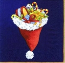 s5137 - Christmas Bonnet - blue - Servietten - Packung - 20 Stück