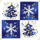 s5206 - Glimmer-Weihnacht - blau - Servietten - Packung - 20 Stück