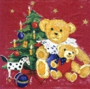 s5256 – Weihnachtsteddys – Servietten – Packung – 20 Stück