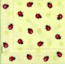 s5834 - Ladybirds - green - Servietten - Packung - 20 Stück