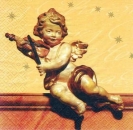 s6109 - Putti with Violin - honey - Servietten - Packung - 20 Stück.