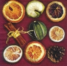 s6111 - Dried Fruits - burgundy - Servietten - Packung - 20 Stück
