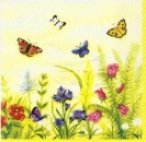 s6165 – Blumenwiese – Schmetterlinge – Servietten – Packung – 20 Stück