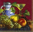 s6312 - Still Life with Wine - red - Servietten - Packung - 20 Stück