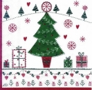 s6348 - Country Christmas Tree - white - Servietten - Packung - 20 Stück