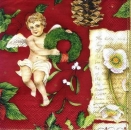 s6412  - X-mas Angel - red - Servietten - Packung - 20 Stück.
