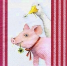 s6621 - Piggy und Sue - Servietten - 33 x 33 cm - Packung - 20 Stück