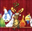 s6641 - Funny Reindeer - red - Servietten - Packung - 20 Stück