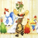 s6645 - Funny Reindeer - creme - Servietten - Packung - 20 Stück