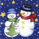 s6667 – Schneemänner - Servietten - Packung - 40 Stück