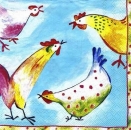 s6968 - Cackling Hens - light blue - Servietten - Packung - 20 Stück